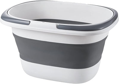 Cubo plástico plegable 4.2gal gris para limpieza exterior