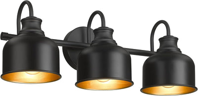 Aplique pared 3 luces metal negro dormitorio cocina