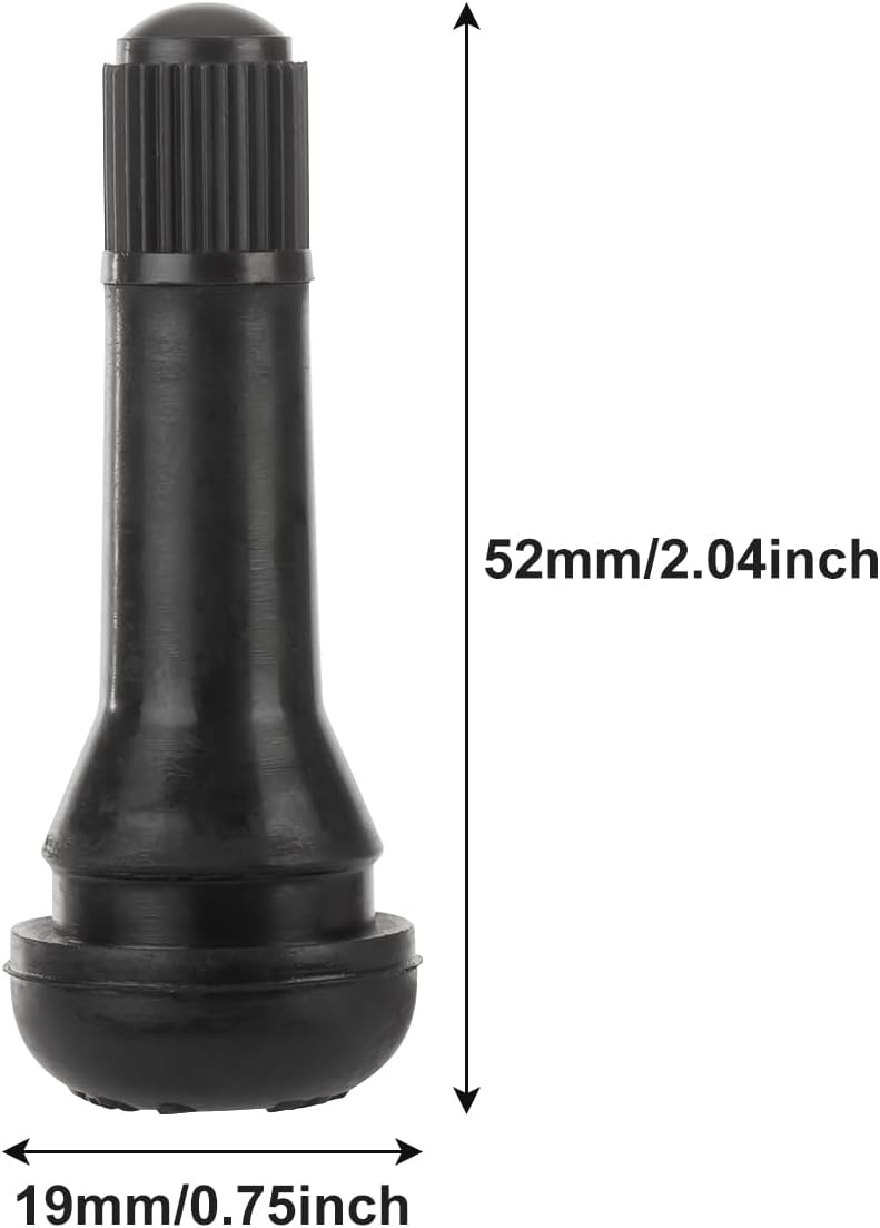 100 Vástagos Válvula Neumático Goma Negro Comp