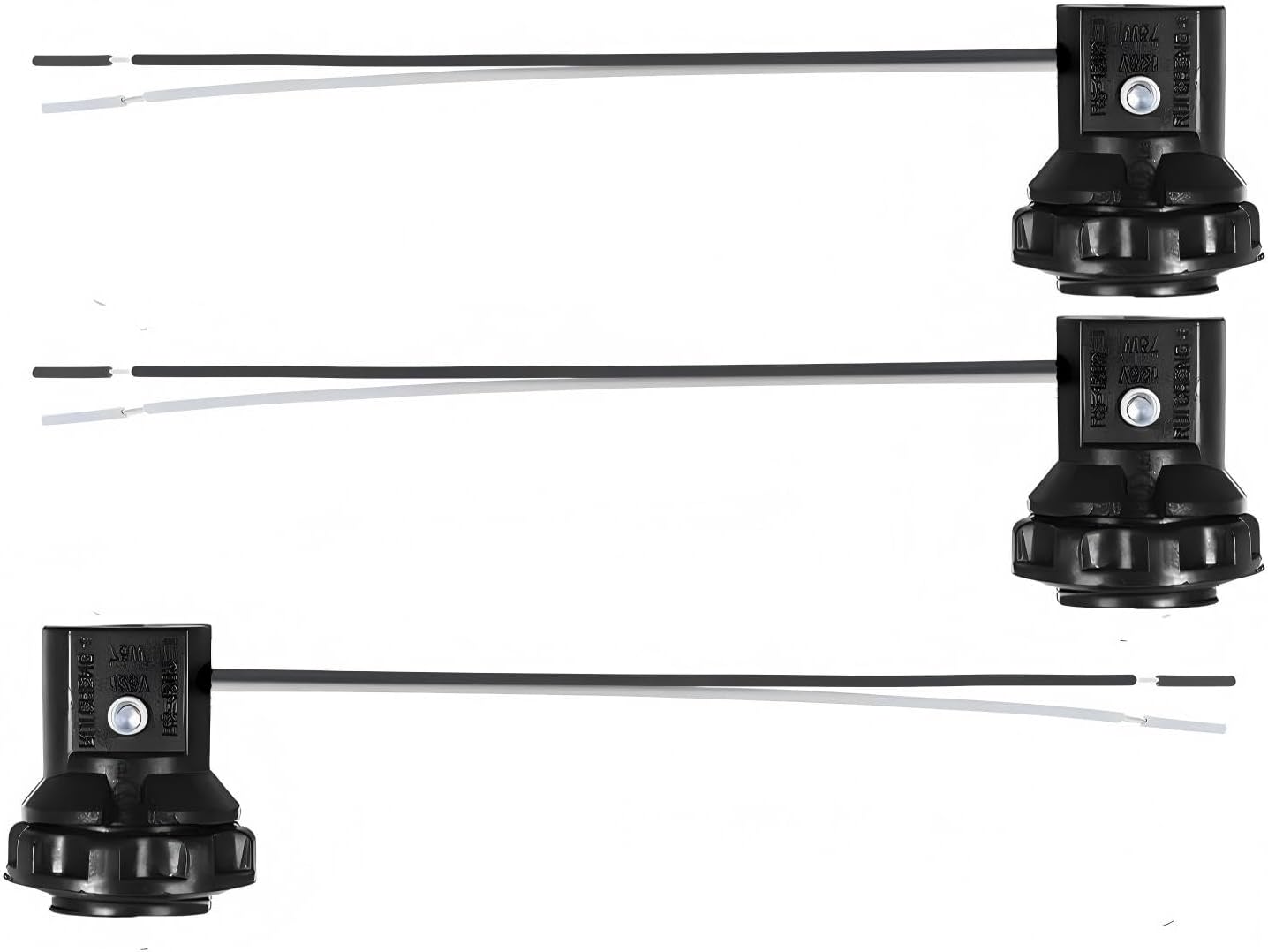 Enchufe E12 con cables 6pulg anillo roscado fenólico 75W