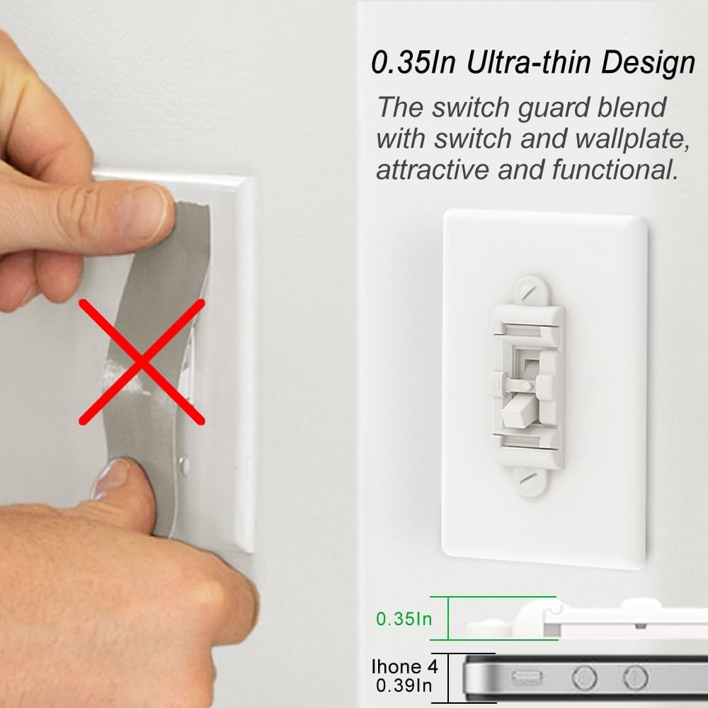 Placa interruptor luz con cerradura a prueba de niños
