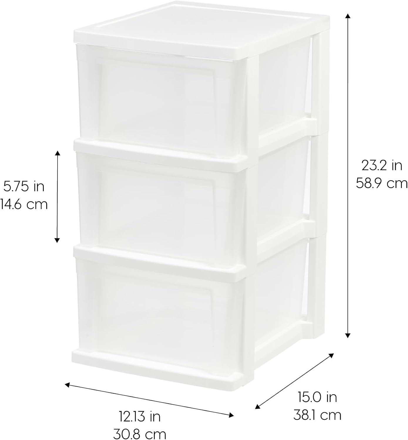 Organiz. plástico 3 cajones pack 2 para baño dormitorio