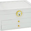 Caja joyas 3 capas cuero PU para aretes pulseras