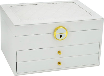 Caja joyas 3 capas cuero PU para aretes pulseras