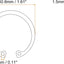 10 Pzas Anillo Retención 38mm Acero Inox 304 C-Clip Plateado