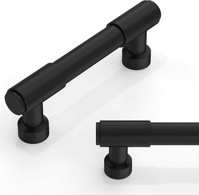 10 Tiradores Alacena Negro Mate 3" Manijas Cocina