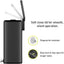 Bote basura con pedal negro mate 50l resistente huellas