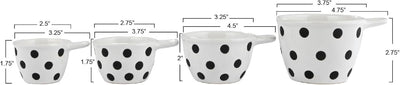 Taza medidora cerámica set 4 blanco y negro