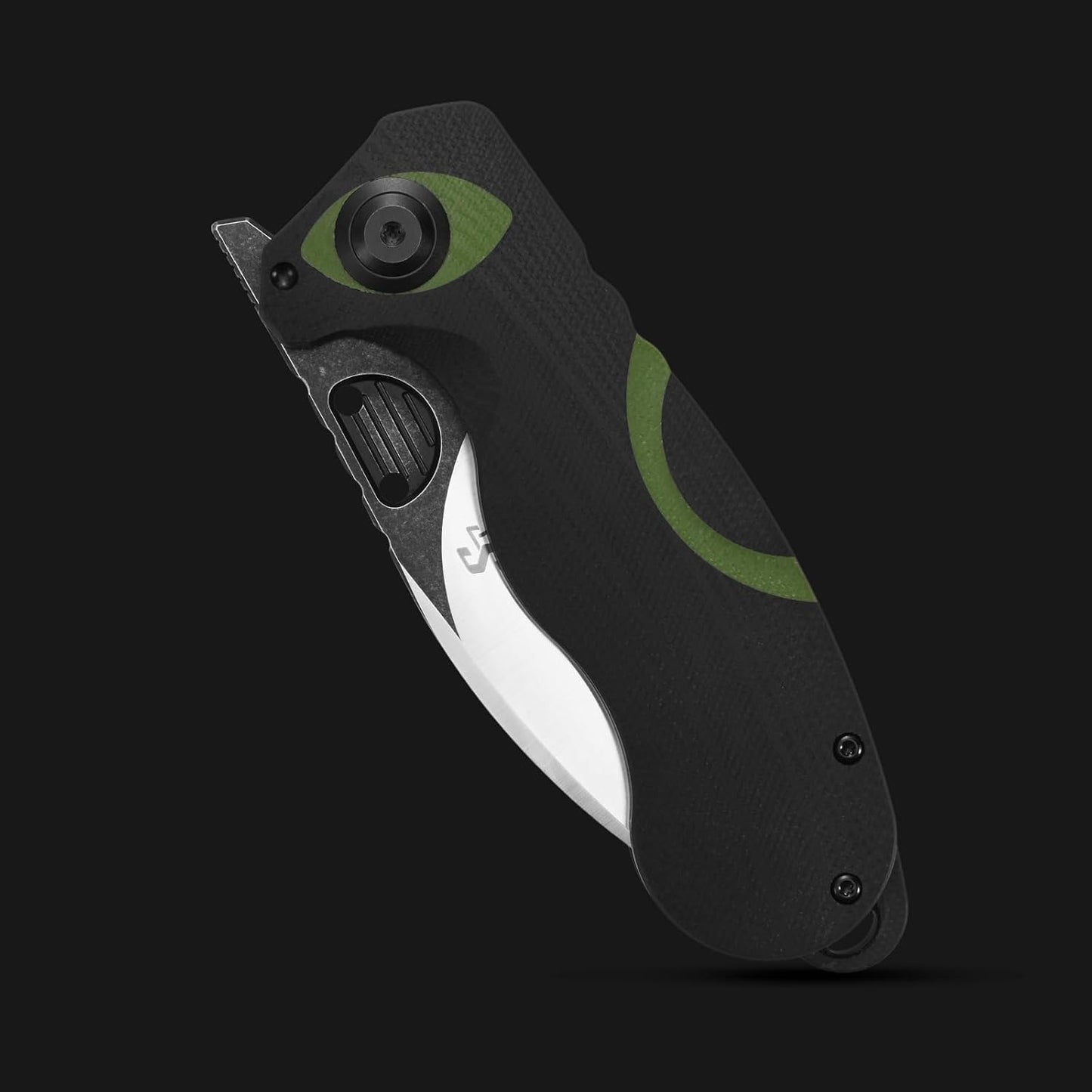 Cuchillo plegable EDC acero AUS-10 mango G10 verde