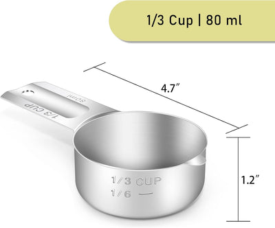 2 Pzas Taza Medidora 80ml Acero Inox con Cuchara