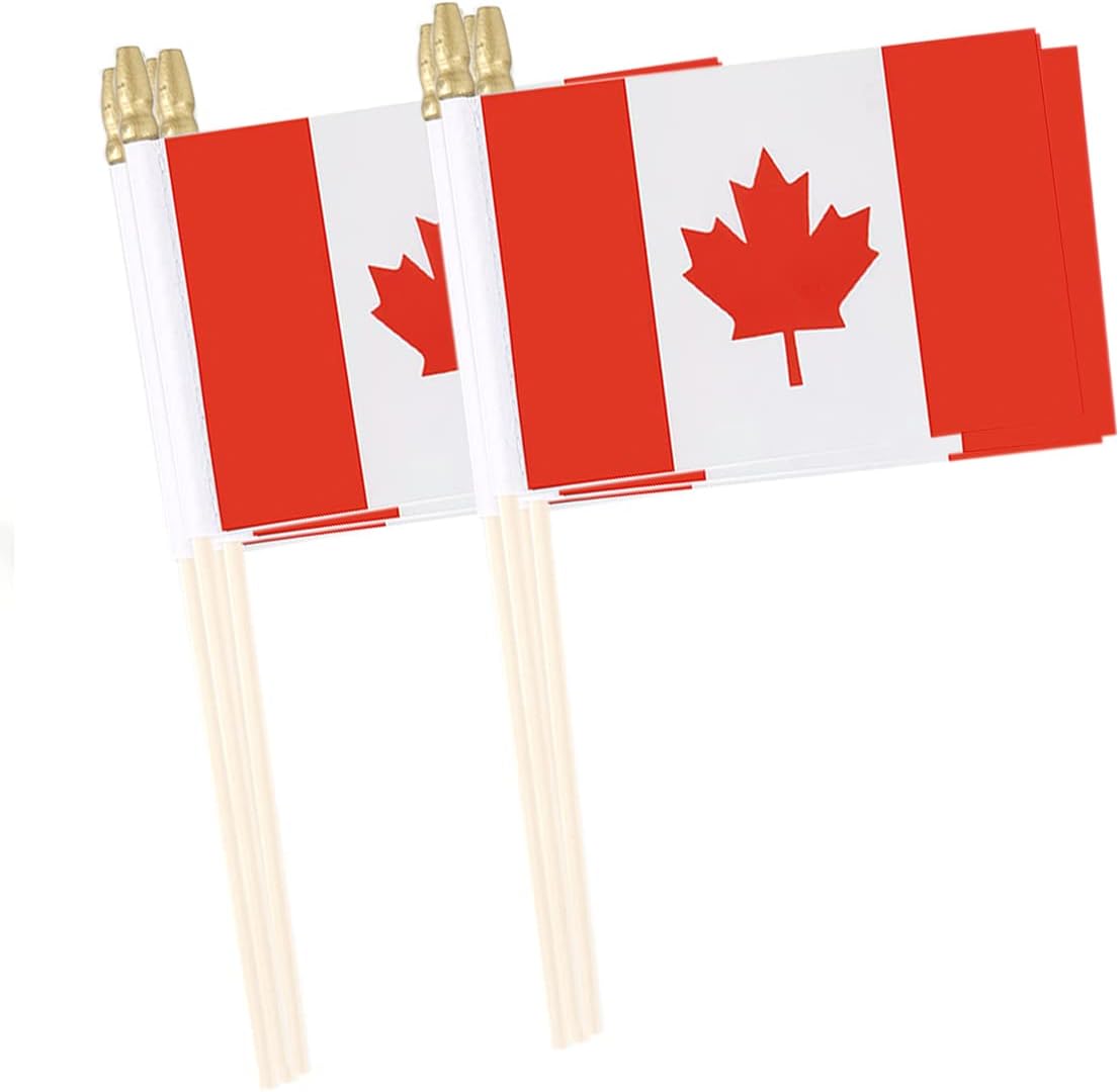 Banderas de mano Canadá 4x6" pack 12