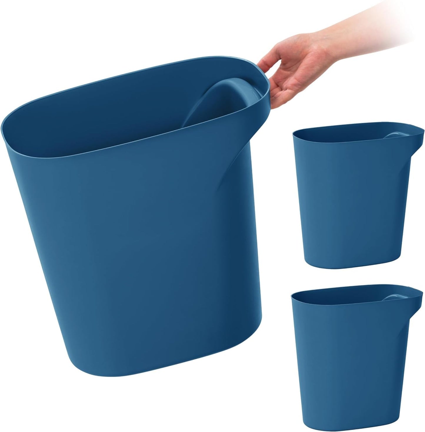 Cubo basura 6gal pack 3 para baño oficina azul marino