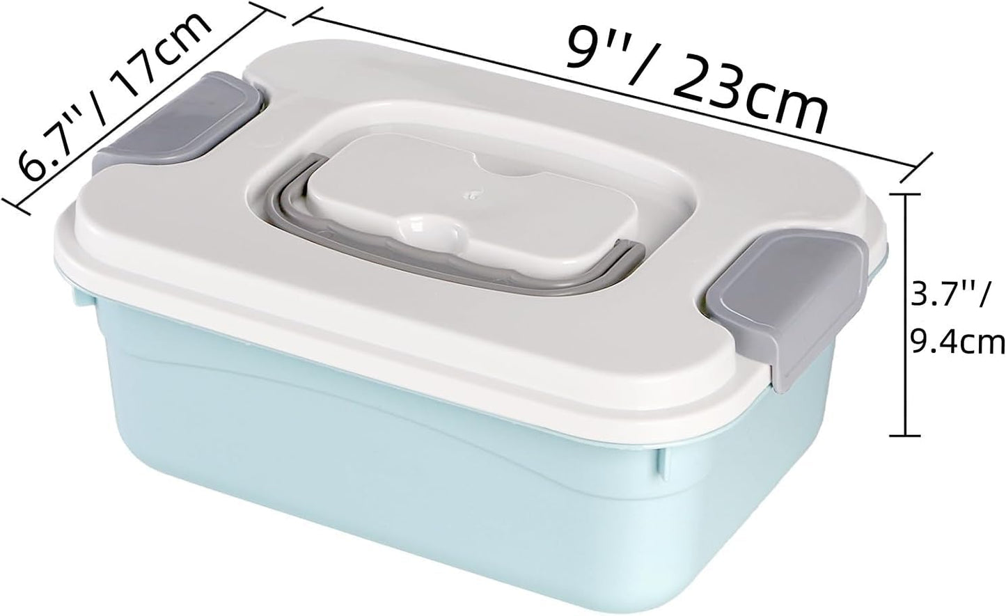 6 Cubos Plástico con Tapa 2.1qt Caja Apilable