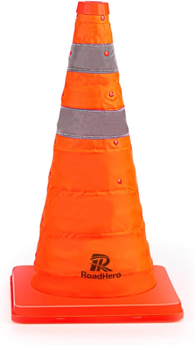 Conos tráfico plegables 18pulg naranja con collar reflectante