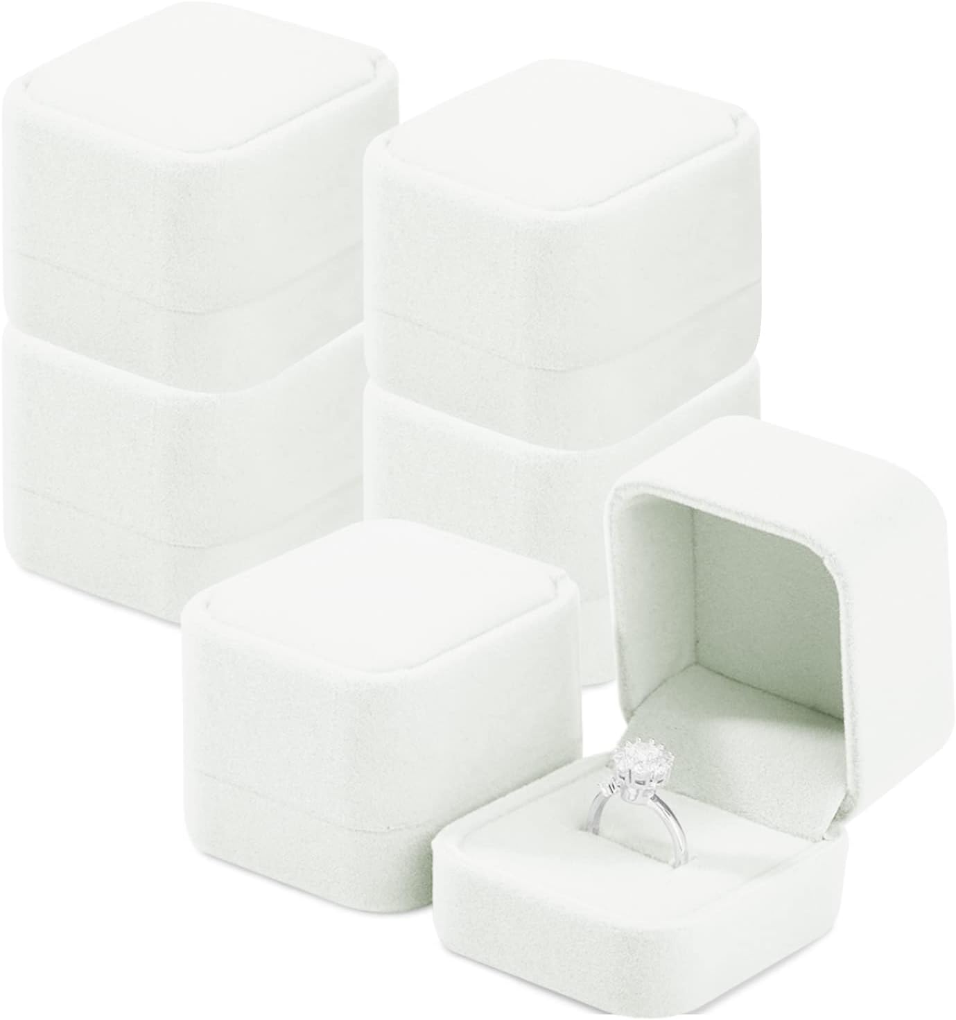 Cajas regalo joyería terciopelo set 6 con algodón