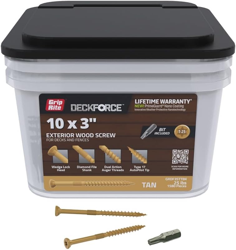 Tornillos madera exteriores cubiertas T-17 marrón #10x3-25lb