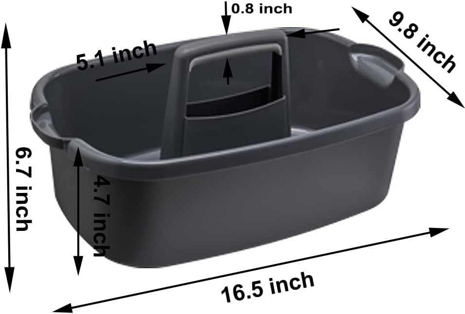 Bolsa almacenamiento limpieza portátil con asa gris oscuro