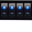 Panel 5 interruptores aluminio cargador USB 4.8A LED azul