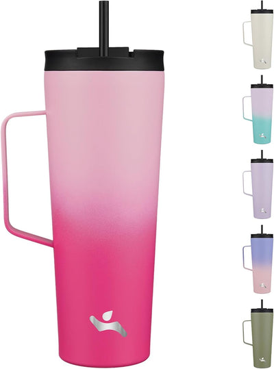 Vaso térmico acero inox con pajita 770ml