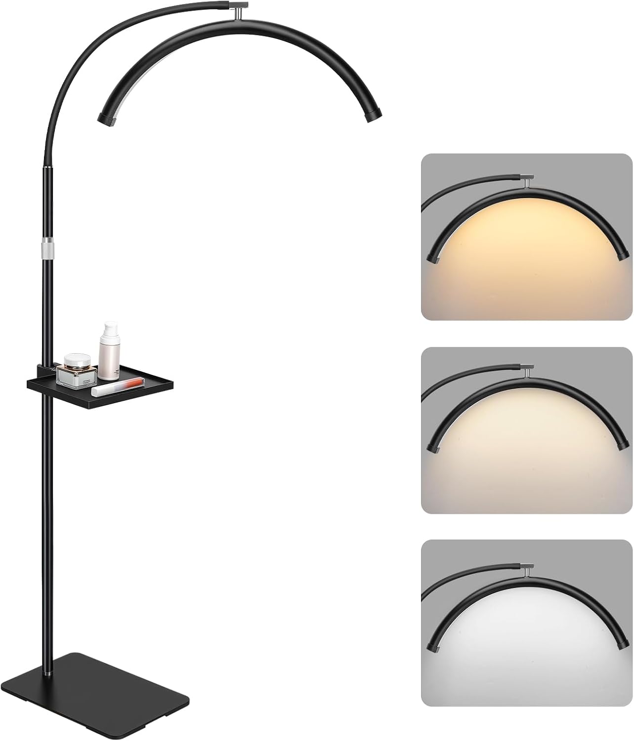 Lámpara media luna para pestañas con bandeja