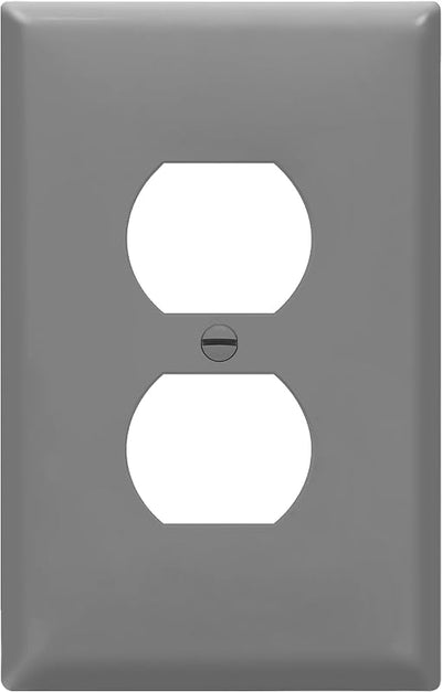 Placa pared dúplex toma corriente 4.88x3.11" gris UL