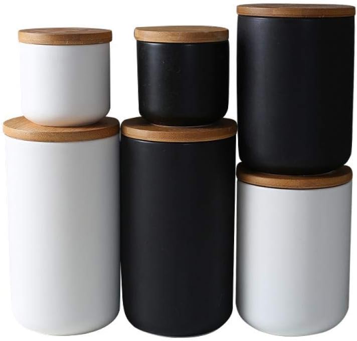 Recipientes cerámica sello hermético tapas bambú 1000ml