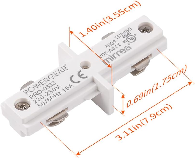 Conector H tipo I blanco para riel techo