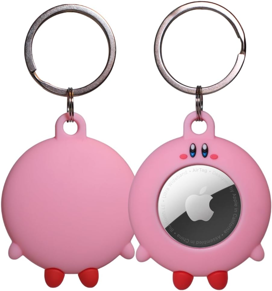 Funda silicona rosa para AirTag llaves bolsos niños