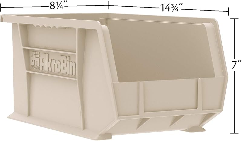 Contenedores plástico apilables 15x8x7pulg garaje