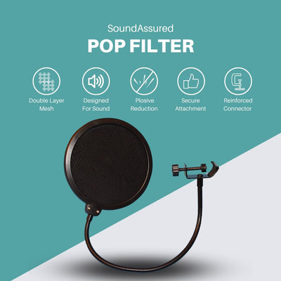 Filtro Pop para micrófono estudio grabación vocal