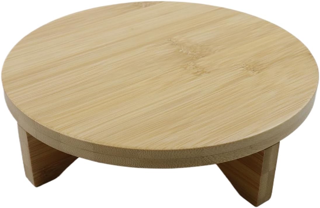 Soporte redondo para plantas pequeñas de madera maciza 7.6"