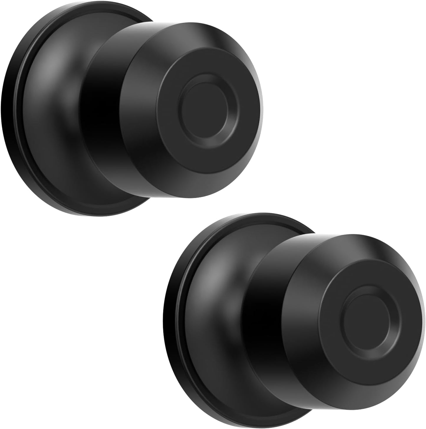 2 Pomas Puerta Negro Cerradura para Dormitorio Baño