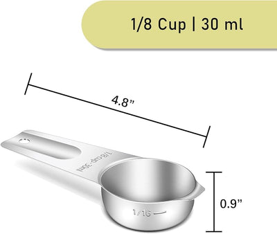 Taza medidora 1/8 taza acero inox con cuchara