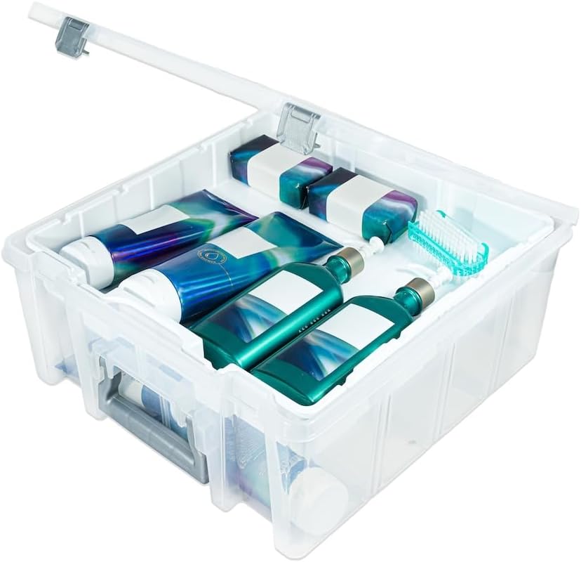 Bolso doble con bandeja abatible y separadores transparentes
