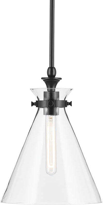 Laria Colgante 1 Luz Vidrio Negro 14.5x10.5pulg