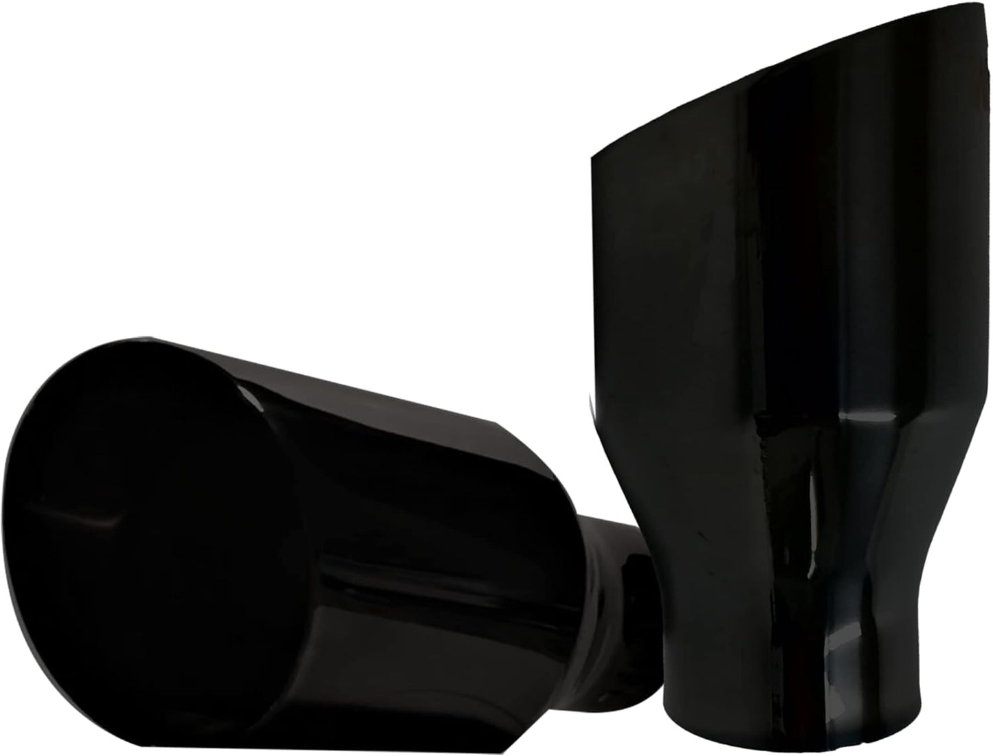 Punta escape acero inox doble pared cromo negro set 2