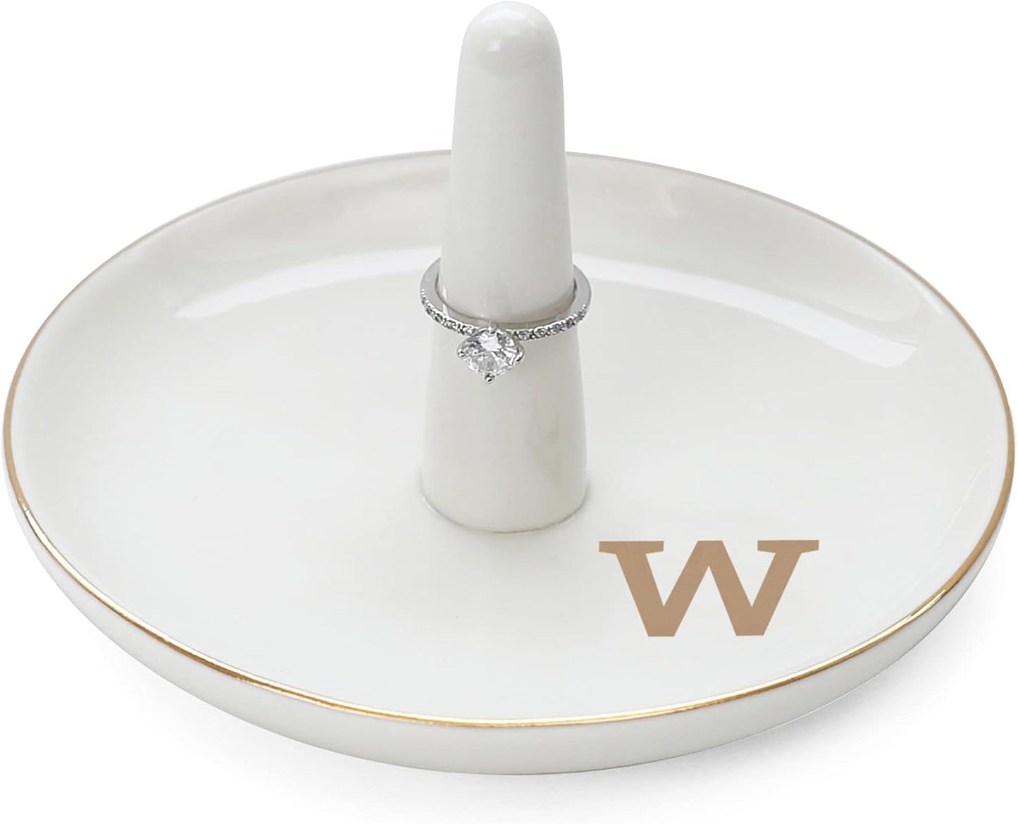 Soporte anillos con iniciales W regalo mujer