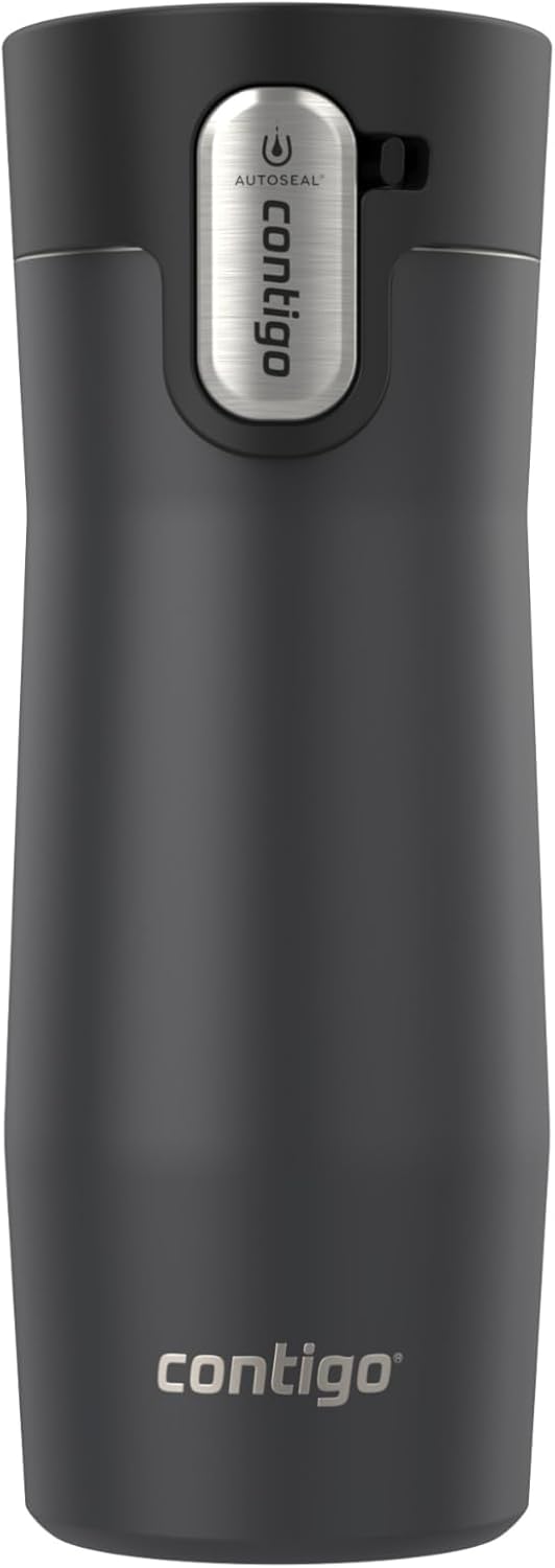 Taza viaje acero inox 16oz a prueba de fugas negro mate