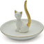 Bandeja decorativa para joyas y baratijas chapada en blanco