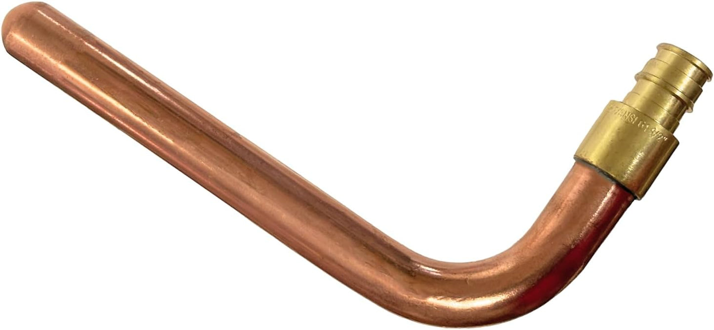Codo expansión PEX A 1/2 pulg 3.5x6 pulg cobre 10 pzas