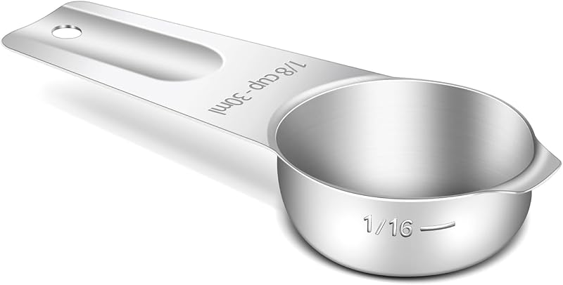 Taza medidora 1/8 taza acero inox con cuchara