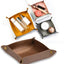 Bandeja cuero organizadora plegable para joyas y llaves