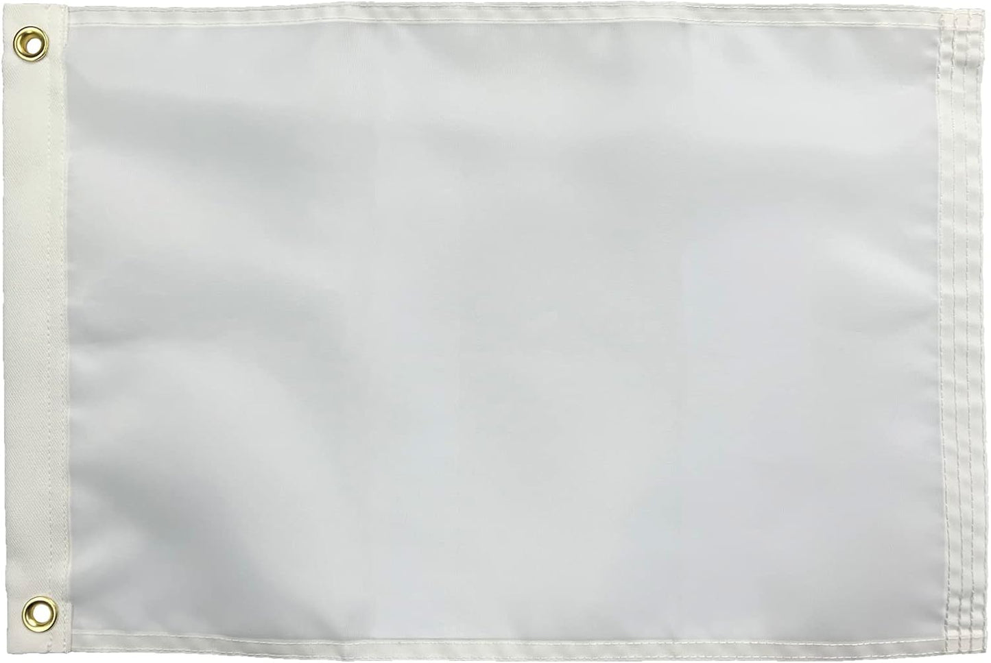 Bandera blanca sólida 12x18" con ojales latón