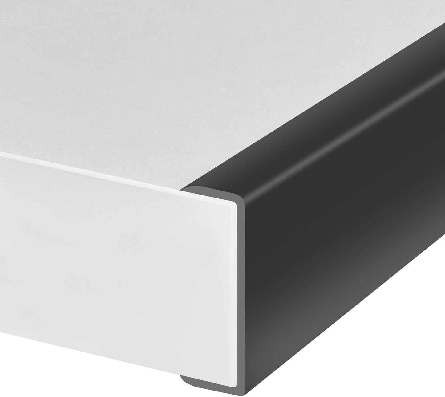 Borde goma protector autoadhesivo para muebles 1-7/8pulg negro
