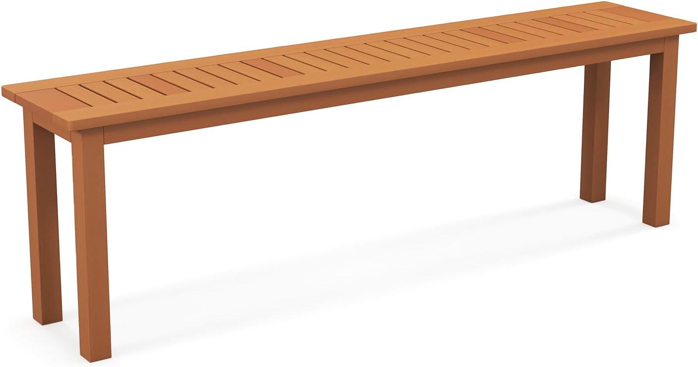 Banco madera exterior 59" sin respaldo teca