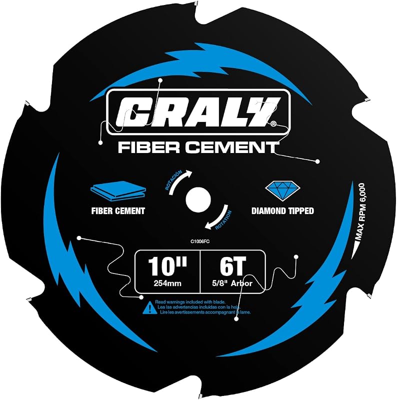 Hoja sierra 10" 6 dientes para fibra cemento Hardie