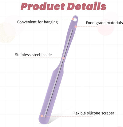 2 Espátulas Silicona Rascador Cuchillo Maní Mango Largo