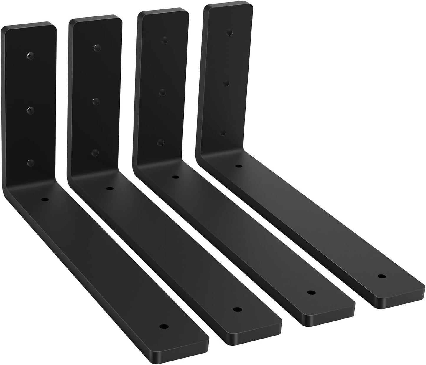 4 Soportes estante metal negro 12x6pulg bricolaje