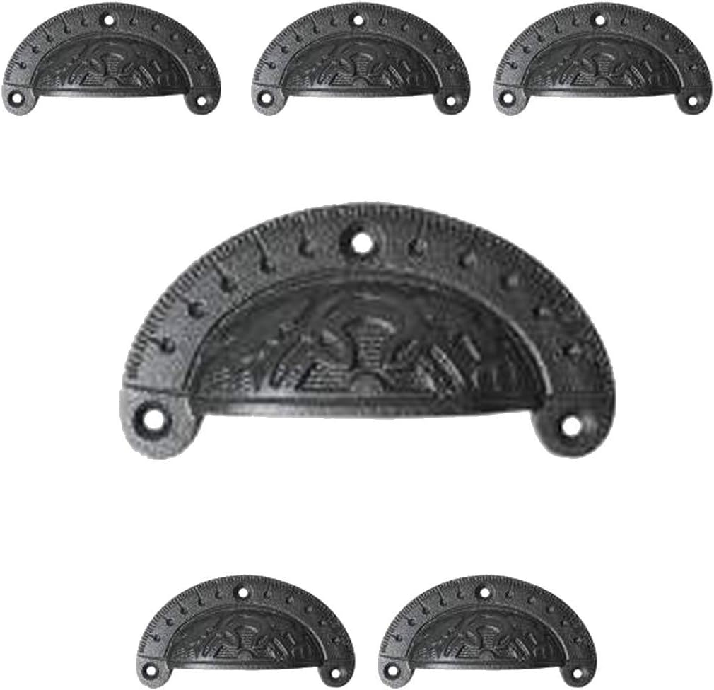 Tirador hierro fundido negro cajón 7pulg set 6
