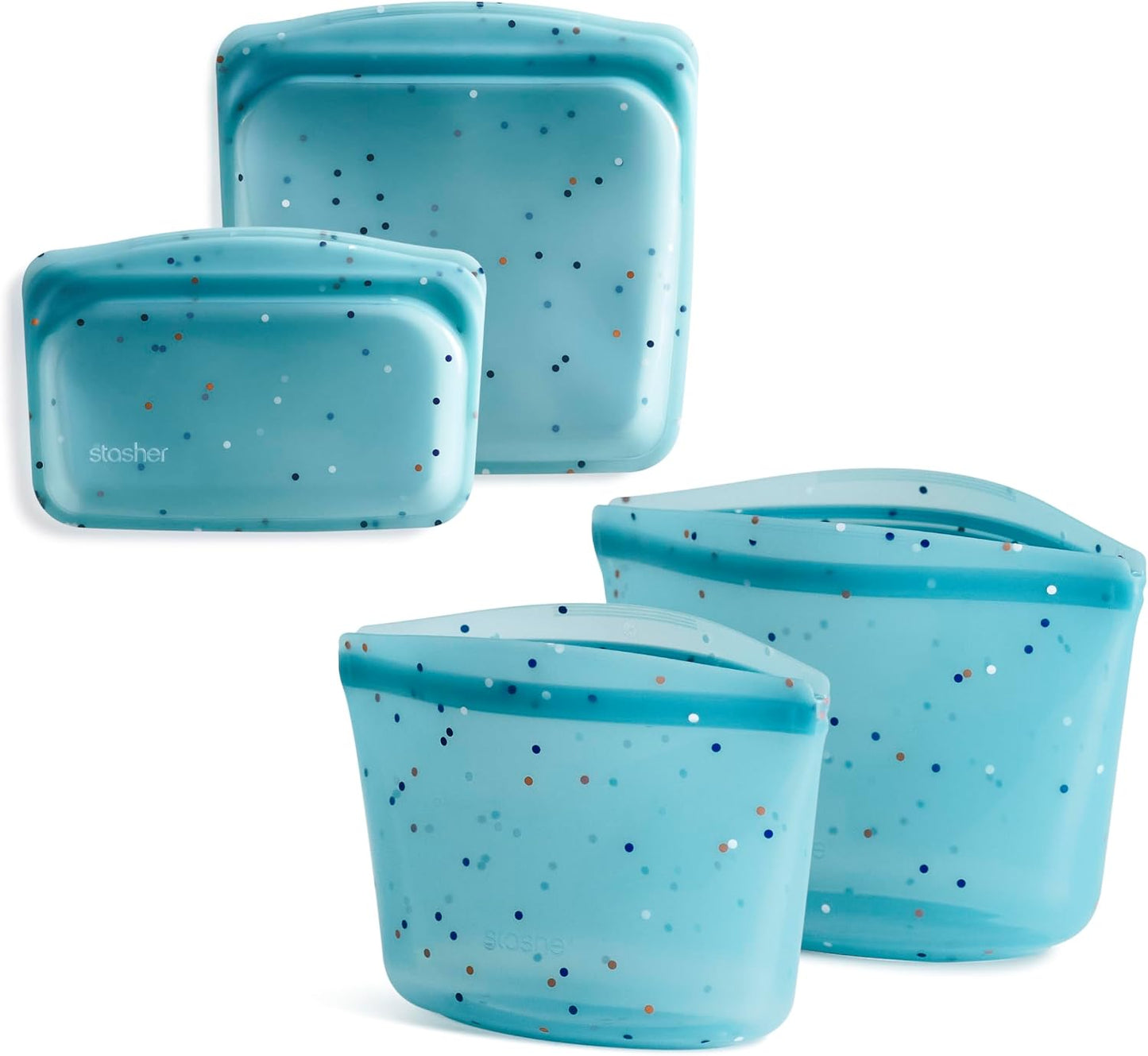 Bolsas silicona reutiliz. para almacenar alimentos 4 pzas